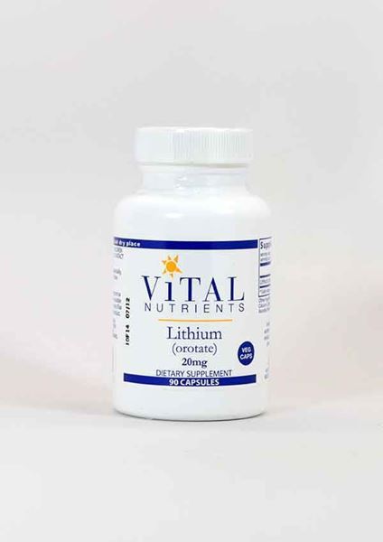 Lithium 20mg, Lithium, Vital Nutrients, mood, supports mood, brain health