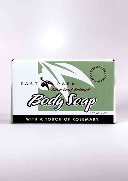 East Park Research ,East Park, Olive leaf, Rosemary soap, body soap, moisturizes skin, psoriasis, eczema, anti bacterial, pH-balanced
