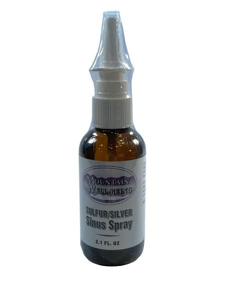 Sulfur Silver Sinus Spray by Mountain Well Being, Dr Adrian MD, allergies, sinus problems, hay fever, Inflammation