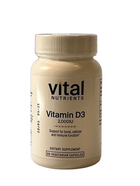 Vital Nutrients, Vitamin D3 2000iu, bone health, colon health