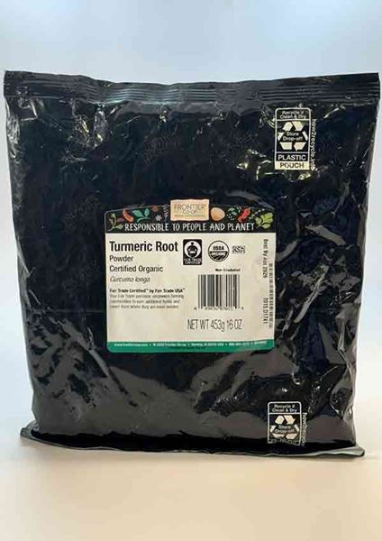 Frontier ,Organic Turmeric Powder, Fair Trade, spice, 1 pound bag